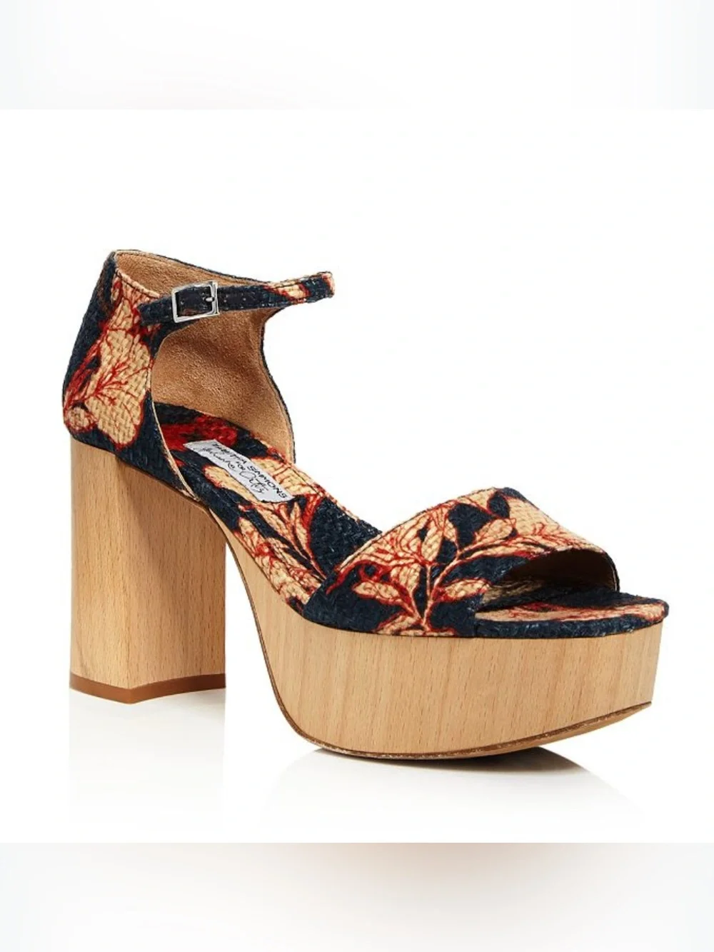Tabitha Simmons x Johanna Ortiz Patton Floral Print Platform Sandals In Blue